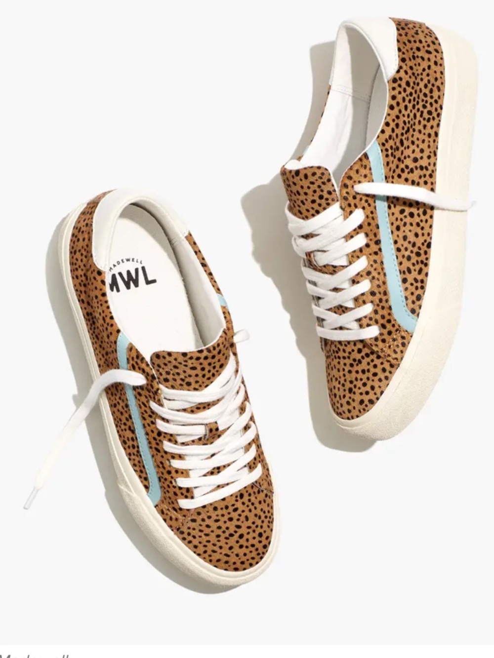 Madewell Sidewalk Low-Top Sneakers in Spotted Calf Hair Size 6